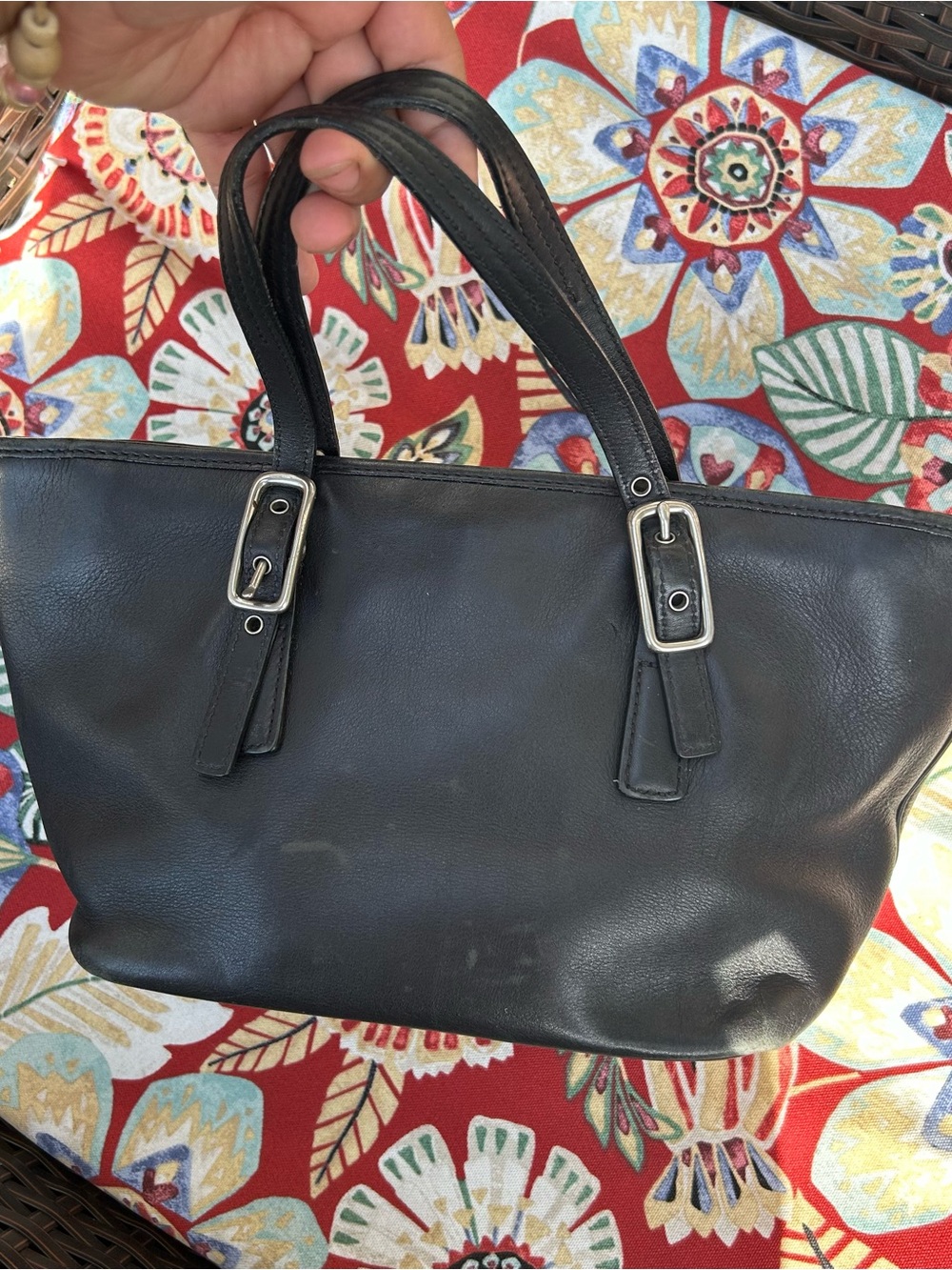 COACH Vintage Legacy MINI Market Tote Black Leather Bag Handbag Purse 9846 - Picture 3 of 4